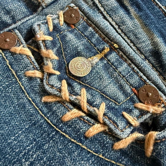 True Religion Billy Made in USA Flap Pocket Jeans Men's 31 Rope Stitch Detailing - Picture 9 of 15